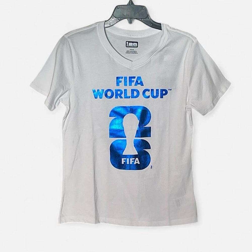World Cup FIFA White Blue NWT Official Logo Graphic T-Shirt – Size M